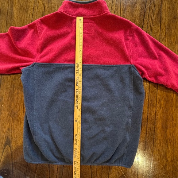 Lands' End men's blue and red 1/4 snap closure polar fleece pullover size M - Picture 16 of 16